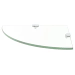 Corner Shelf with Chrome Supports Glass Clear 13.8"x13.8"
