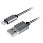 Kábel GoGEN USB / lightning, 1m, ocelový, opletený (LIGHTN100MM22) Titanium prepojovací Lightning kábel • 1 × USB 2.0 • dĺžka 1 m • kompatibilný pre i