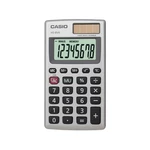 Kalkulačka Casio HS 8 VA sivá kalkulačka • 8miestny LCD displej • duálne napájanie • výpočet percent, zisku a ďalšie • kovový štítok pre väčšiu odolno