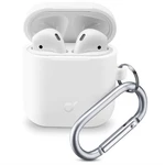 Puzdro CellularLine Bounce pro Apple AirPods (2018/2019) (BOUNCEAIRPODSW) biele ochranný kryt na Apple AirPods 1 & 2 • karabína • kompatibilný s bezdr