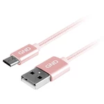 Kábel GND USB / micro USB, 1m, opletený (MICUSB100MM09) ružový prepojovací micro USB kábel • podpora rýchleho nabíjania • 1× USB 2.0 • dĺžka 1 m