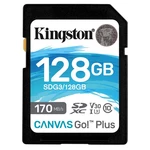 Pamäťová karta Kingston Canvas Go! Plus SDXC 128GB UHS-I U3 (170R/90W) (SDG3/128GB) pamäťová karta SD • kapacita 128 GB • trieda UHS 3 (U3) a 30 (V30)