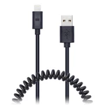 Kábel Connect IT Wirez USB/Lightning, 1,2 m (CI-682) čierny Spirálový USB kabel s rozhraním Lightning pro nabíjení nebo synchronizaci iPodu, iPadu, iP