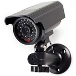 Maketa zabezpečovacie kamery Nedis s blikající LED, bullet, IP44, venkovní (DUMCBS10BK) atrapa IP kamery • LED dióda • solárny panel • IP44
