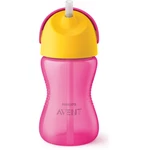 Philips Avent Cup with Straw hrnček s ohybnou rúrkou 12+ Girl 300 ml