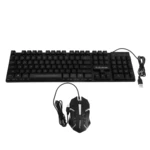 KM320 Waterproof 104key LED USB Wired Gaming Keyboard & 1000DPI Mouse Combo Set Multi-Colored Changing Backlight Mouse f