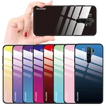Bakeey for Xiaomi Redmi 9 Case Gradient Color Tempered Glass Shockproof Scratch Resistant Protective Case Non-original