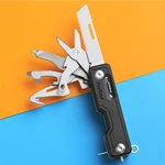 NEXTOOL 10-in-1 Folding Multifunctional EDC Knife Mini Holder Card Pin Bottle Opener Scissors ABS Portable Fruit Knife O