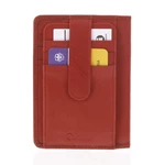 Jednoduchá červená kožená peňaženka do vrecka - Delami 9393