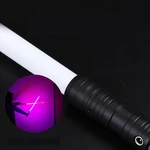Bikight Lightsaber RGB 7 Colors 2-in-1 LED Light USB Rechargeable Metal Handle Dueling Sound Light Saber Cosplay Stage P