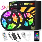 RGB Led Strip Lights GLIME 10m Led Strips with App Controlled & Music Sync 5050 Flexible Color Changing Led Strip Lights