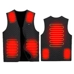 3 Gear 7-areas Smart Electric Heated Vest Winter Warm Men Women Intelligent Heating Cloth USB Thermal Body Warmer