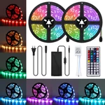 10M LED Strip Light Kit SMD5050 Waterproof RGB Flexible Lamp with 44 Key IR Remote RGB Controller + 12V 5A Power Supply