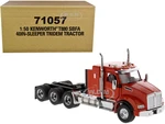 Kenworth T880 SBFA 40" Sleeper Cab Tridem Truck Tractor Orange 1/50 Diecast Model by Diecast Masters