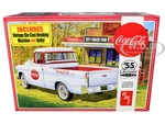 Skill 3 Model Kit 1955 Chevrolet Cameo Pickup Truck "Coca-Cola" with Vintage Vending Machine and Dolly 1/25 Scale Model by AMT