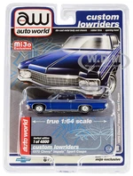 1970 Chevrolet Impala Sport Coupe Blue Metallic "Custom Lowriders" Limited Edition to 4800 pieces Worldwide 1/64 Diecast Model Car by Auto World