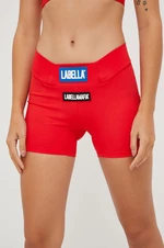 Tréninkové šortky LaBellaMafia Go On dámské, červená barva, s aplikací, medium waist