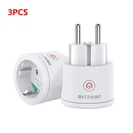 [3 PCS] BlitzWolf® BW-SHP10 3680W 16A Smart WIFI Socket EU Plug Switch Metering Remote Controller Timer Work with Alexa