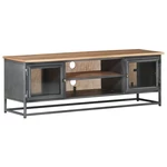 Solid Acacia Wood and Steel TV Cabinet Gray 47.2''x11.8''x15.7''