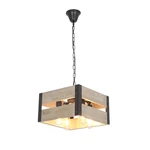 E27 Industrial Wooden Pendant Light Ceiling Light Chandelier Home Fixture Decor Without Bulbs