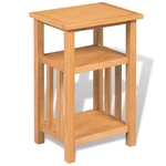 Solid Oak Wood End Table with Magazine Shelf 10.6"x13.8"x21.7"