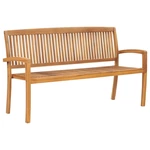 3-Seater Stacking Garden Bench 62.6" Solid Teak Wood
