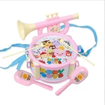 Baby Double-Sided Trumpet Sand Hammer Hand Drums Orff Musical Instruments Educational Toys