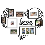 Heart-shape Photo Frames Family Memory Photo Wall Background Pictures Decoration with 8 Photo Frames