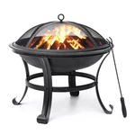 Kingso 22 inch Fire Pit SteelWood Burning Small Firepit with Spark Screen Log Grate Poker