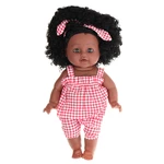 12Inch Soft Silicone Vinyl PVC Black Baby Fashion Doll Rotate 360° African Girl Perfect Reborn Doll Toy for Birthday Gif