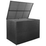 Garden Storage Box Black 59"x39.4"x39.4" Poly Rattan