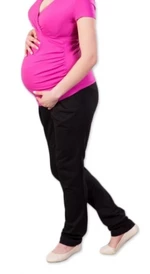 Těhotenské kalhoty/tepláky Gregx,  Awan s kapsami - černé, vel. XS, vel. XS (32-34)