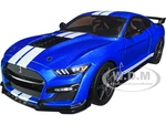 2020 Ford Mustang Shelby GT500 Fast Track Ford Performance Blue Metallic with White Stripes 1/18 Diecast Model Car by Solido