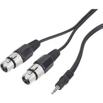 Dvojitý kabel 1x stereo jack (M) 3,5 mm / 2x XLR (F), 3 m