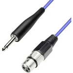 XLR kabel, XLR(F)/jack 6,3 mm, 10 m, modrá