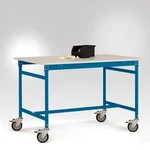 Manuflex LB4018.5007 Odkládací stolek ESD ZÁKLADNÍ mobilně se Melamin-Tischplatte v briliantově modrá RAL 5007, Šxhxv: 1000 x 600 x 853 mm