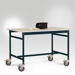 Manuflex LB4086.7016 Odkládací stolek ESD ZÁKLADNÍ mobilní s plastovým stolní deska v antracitově RAL 7016, Šxhxv: 2000 x 800 x 856 mm