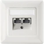 Datová zásuvka s krytem Setec, CAT 6, 2x RJ45, čistá bílá