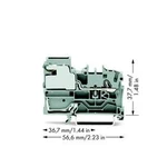 Potenciálová svorka WAGO 2002-7111, pružinová svorka, 5.20 mm, šedá, 50 ks