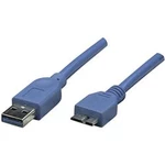 USB 3.0 kabel Manhattan 325424-CG, 2.00 m, modrá