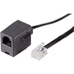 Western prodlužovací kabel Basetech BT-1602115, [1x RJ11 zástrčka 6p4c - 1x RJ11 zásuvka 6p4c], 10.00 m, černá