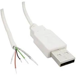 USB kabel s volným koncem BKL Electronic 10080110, zástrčka USB 2.0 typ A, 1.80 m, bílá, 1 ks