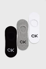 Ponožky Calvin Klein (3-pak) pánske, šedá farba, 701218723