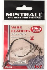 Mistrall ocelové lanko wire leaders 20 cm-7 kg