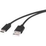 Renkforce #####USB-Kabel USB 2.0 #####USB-A Stecker, #####USB-C™ Stecker 1.00 m čierna pozlátené kontakty