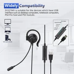 Wired Microphone 3.5mm Single Side Speaker Voice Office Headset For Clear Call With Ear Hook USB Wire Control AUX For Conference