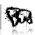 Obraz - The World map in black-and-white