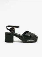 Black Women's Leather Sandals Love Moschino - Women