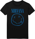 Nirvana T-Shirt Blue Smiley Unisex Black XL