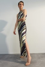 Trendyol Multi Color Bez rękawów Shift / Prosty krój Maxi Lined Woven Dress